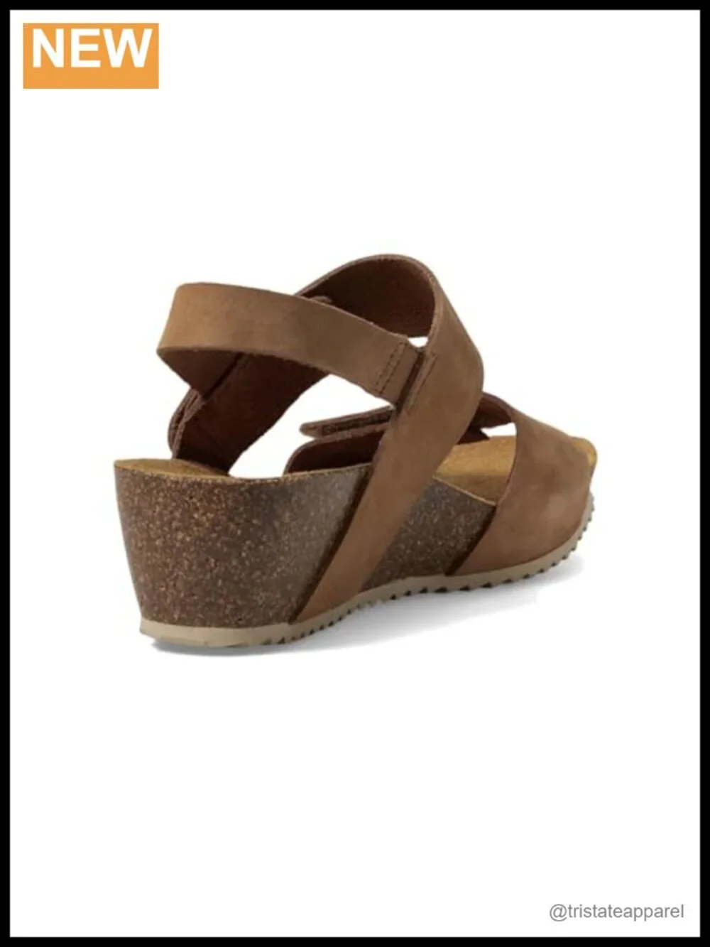 Eric Michael Lake Wedge Sandal Leather Cushioned Footbed Slingback Buckle Casual